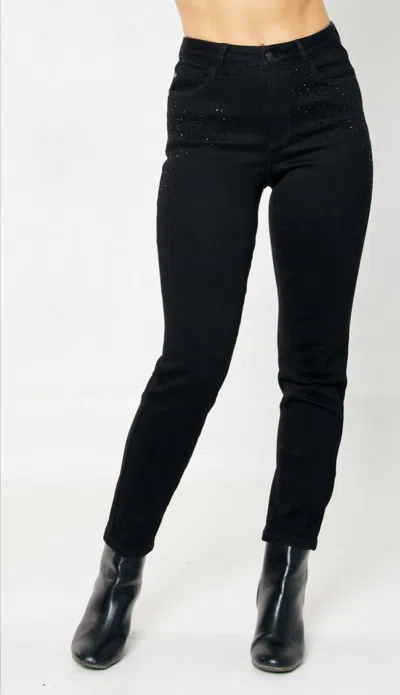 Judy Blue Women's Rhinestone Skinny Jeans In Black
