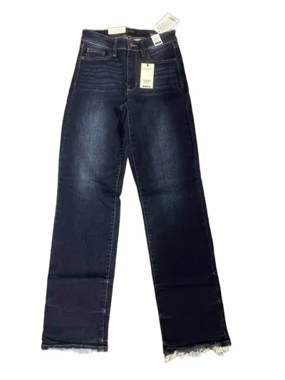 Judy Blue Women's Seabeck Mid Rise Straight Leg Jeans In Dark Wash In Blue