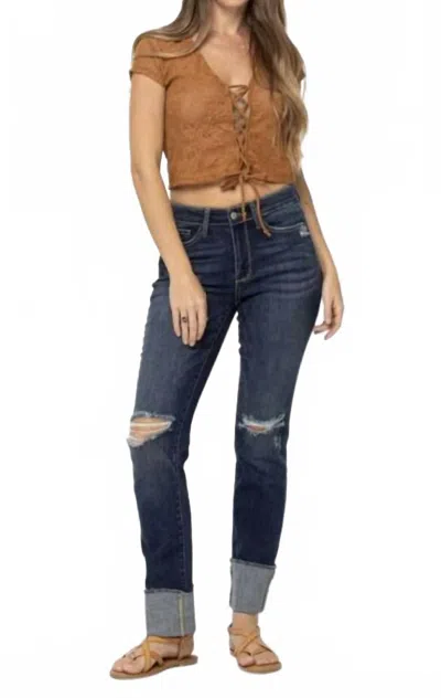 Judy Blue Women's Straight Fit Jeans In Blue