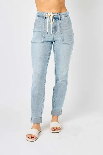Judy Blue Jogger Styled Pants In Vintage Denim In Blue