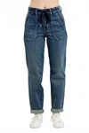 Judy Blue High Waist Vintage Wash Jogger In Dark Wash In Blue
