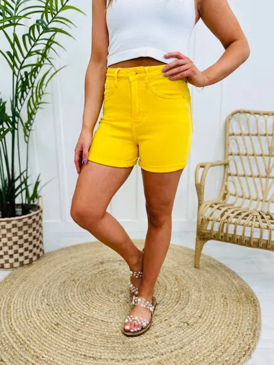 Judy Blue Yellow Shorts In Sunshine Yellow