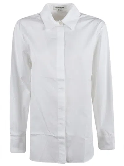 JUDY SANDERSON WHITE WHITE BUTTON DOWN COTTON SHIRT