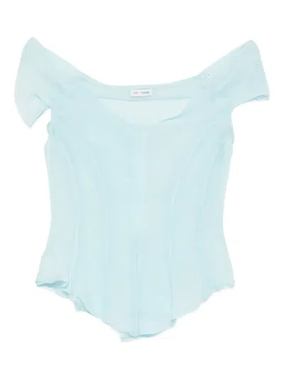 Judy Turner Off-shoulder Top In Blue