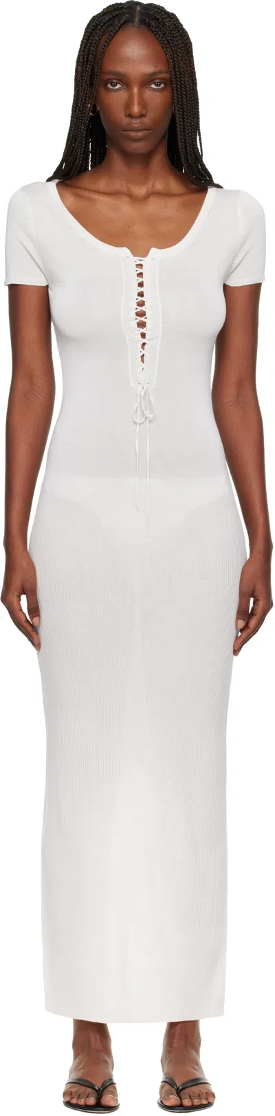 Judy Turner Off-white Judson Maxi Dress In Gray