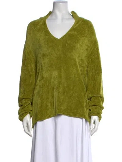 Pre-owned Judy Turner V-neck Sweater In Green