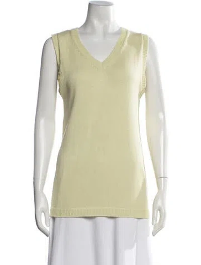 Pre-owned Judy Turner V-neck Sweater In Green
