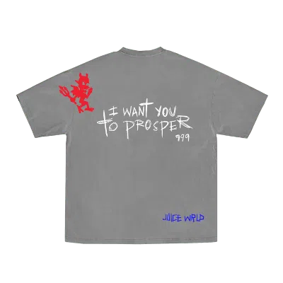 Pre-owned Juice Wrld Men's  X The Weeknd Prosper Tee Shirt In Grey