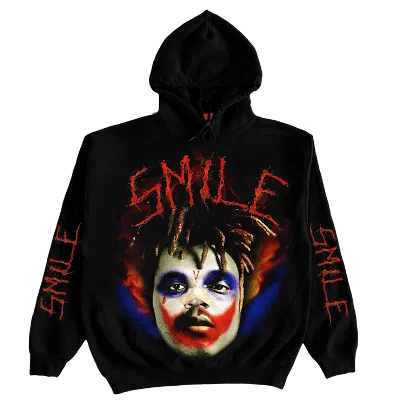 Pre-owned Juice Wrld Men's  X Xo X Vlone Joker Hoodie In Black