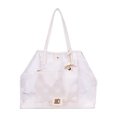 Juicy By Juicy Couture Breezy Babe Pvc Tote Bag In White