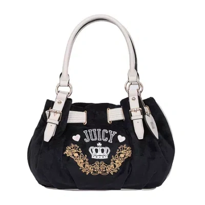 Juicy By Juicy Couture Retro Chic Velour Tote Bag In Black