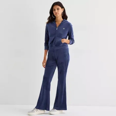Juicy By Juicy Couture Womens Juniors Flare Mid Rise Track Pant In Blue