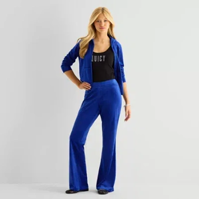 Juicy By Juicy Couture Womens Juniors Flare Mid Rise Track Pant In Blue