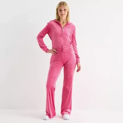Juicy By Juicy Couture Womens Juniors Flare Mid Rise Track Pant In Pink