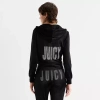 Juicy By Juicy Couture Womens Juniors Hooded Lightweight Track Jacket In Black