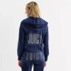 Juicy By Juicy Couture Womens Juniors Hooded Lightweight Track Jacket In Blue