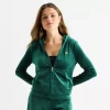Juicy By Juicy Couture Womens Juniors Hooded Lightweight Track Jacket In Green
