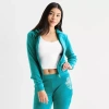 Juicy By Juicy Couture Womens Juniors Hooded Lightweight Track Jacket In Green