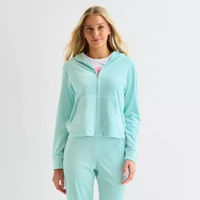 Juicy By Juicy Couture Womens Juniors Lightweight Track Jacket In Green