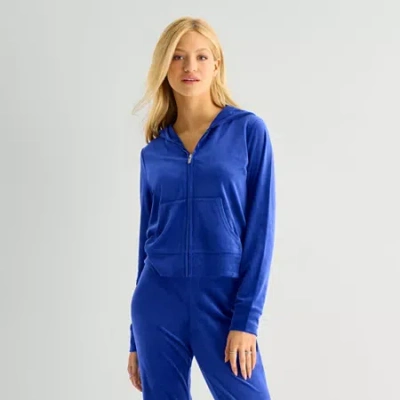 Juicy By Juicy Couture Womens Juniors Lightweight Track Jacket In Blue