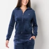 Juicy By Juicy Couture Womens Juniors Midweight Track Jacket In Blue