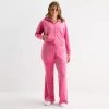 Juicy By Juicy Couture Womens Juniors Plus Flare Mid Rise Track Pant In Pink