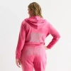 Juicy By Juicy Couture Womens Juniors Plus Lightweight Track Jacket In Pink