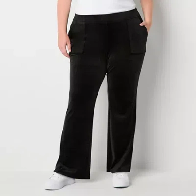 Juicy By Juicy Couture Womens Juniors Plus Straight Mid Rise Track Pant In Black