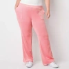 Juicy By Juicy Couture Womens Juniors Plus Straight Mid Rise Track Pant In Pink