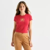 Juicy By Juicy Couture Womens Juniors Short Sleeve Regular Fit Graphic T-shirt In Red