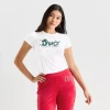 Juicy By Juicy Couture Womens Juniors Short Sleeve Regular Fit Graphic T-shirt In White