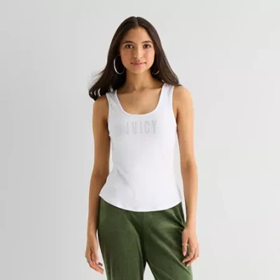 Juicy By Juicy Couture Womens Juniors U Neck Sleeveless Tank Top In Black