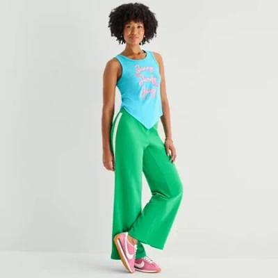 Juicy By Juicy Couture Womens Wide Leg Track Pant In Green