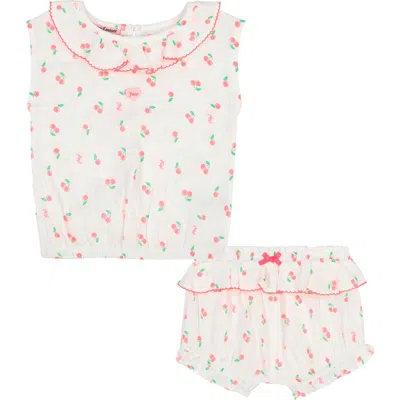 Juicy Couture Babies'  2-piece Ruffle Trim Cherry Print Set In White