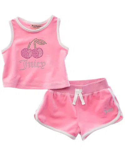 Juicy Couture Kids' 2pc Short & Top Set In Pink