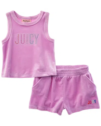 Juicy Couture Kids' 2pc Short & Top Set In Purple