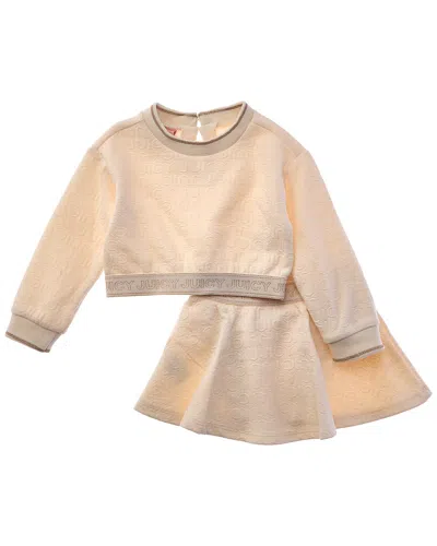 Juicy Couture Kids' 2pc Top & Skirt Set In Brown