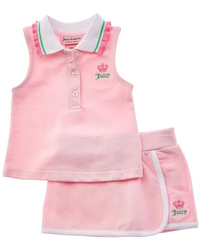 Juicy Couture Kids' 2pc Top & Skort Set In Pink