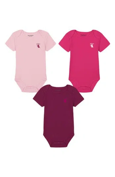 Juicy Couture 3-pack Bodysuit In Pink