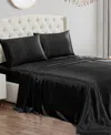 Juicy Couture 3 Piece Satin Sheet Set, Twin Xl In Black