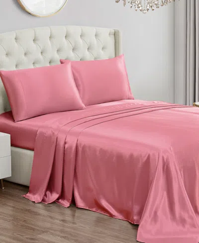 Juicy Couture 3 Piece Satin Sheet Set, Twin Xl In Pink