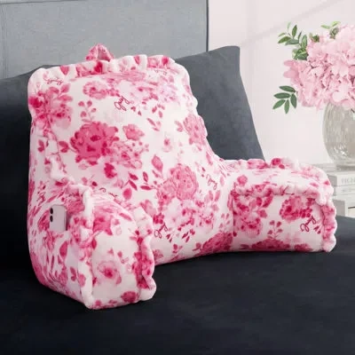 Juicy Couture 30" X 21" X 17" Backrest Pillow In Fancy Floral Ruffle