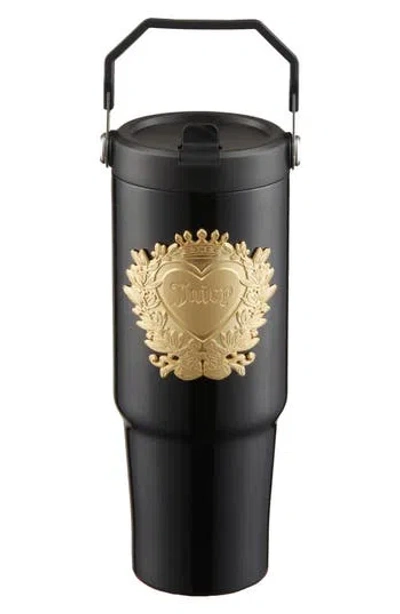 Juicy Couture 30-ounce Stainless Steel Flip Sip Water Tumbler In Black