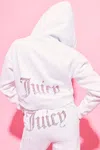 Juicy Couture 30th Birthday Ombre Fleece Cropped Hoodie In White