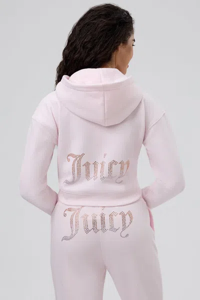 Juicy Couture 30th Birthday Ombre Fleece Cropped Hoodie In Pink