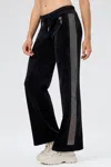 Juicy Couture 30th Birthday Side Ombre Bling Wide Leg Pants In Black