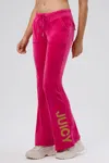 Juicy Couture 30th Birthday Snap Pocket Velour Pants In Pink