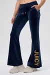 Juicy Couture 30th Birthday Snap Pocket Velour Pants In Blue