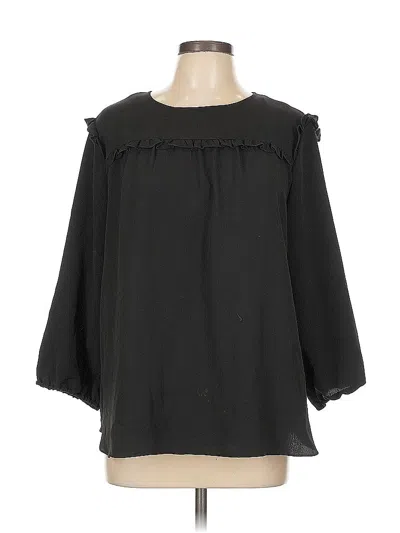 Pre-owned Juicy Couture 3/4 Sleeve Blouse In Black