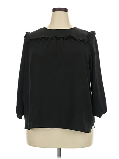 Pre-owned Juicy Couture 3/4 Sleeve Blouse In Black